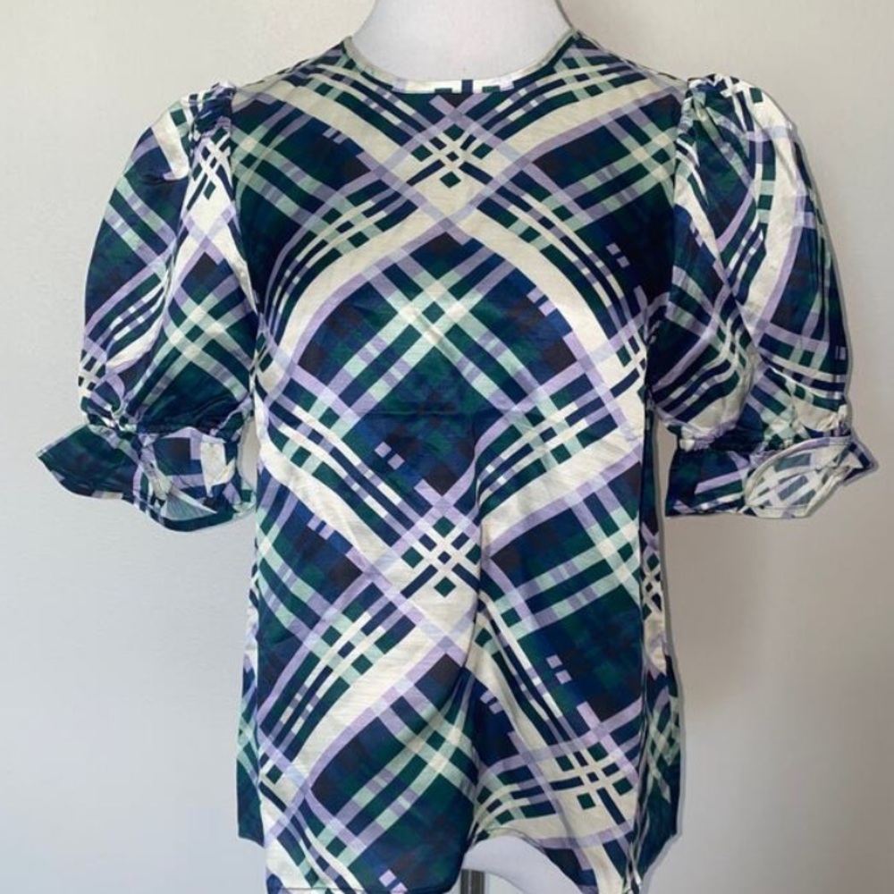 Cartolina Connie Anne Top- Evergreen Plaid
